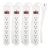 Maxxima 6 Outlet Power Strip Surge Protector - 300 Joules, Features Red On/Off Switch, 4 Pack, Powers Multiple Electronics and Devices Simultaneously, Perfect for Home Appliances - White 6 61TfgbuDZ5L