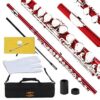 Glory Closed Hole C Flute With Case, Tuning Rod and Cloth,Joint Grease and Gloves, Red 27 61Tfh85PVeL