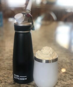 Professional Aluminum Whipped Cream Dispenser - Leak-Free Whip Cream Maker Canister with 3 Decorating Nozzles & Cleaning Brush - 1-Pint / 500 mL Cream Whipper - N2O Chargers (Not Included) 2 37 61TgG JB3YL 1