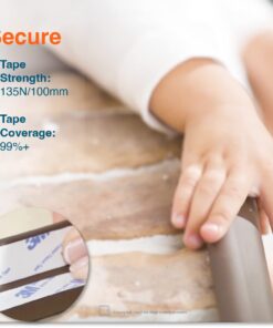 Roving Cove Edge Corner Protector Baby Proofing (Large 15ft Edge 4 Corners) - Hefty-Fit Heavy-Duty, Soft NBR Rubber Foam, Furniture Fireplace Safety Corner Edge Bumper Guard, 3M Adhesive, Coffee Brown 15 feet 25 61TiHOPrweL 1