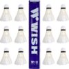 WISH Duck Feather Badminton Shuttlecocks – 12 Pack Tube of Durable Duck Feather Badminton Shuttlecocks – Feather Badminton Birdie for Indoor and Outdoor Play White 54 61Tk5kvUVsL