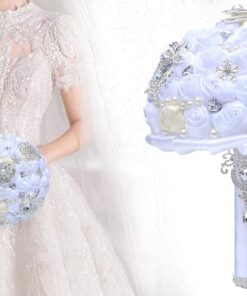 Generic Engerla Handmade Crystal Diamond Pearl Rhinestone Brooch Bridal Hold Flowers Wedding Bouquet Brooch 25 61TlVwjxTL