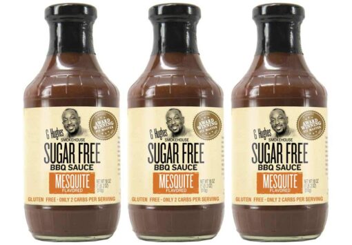 G Hughes Sugar Free Mesquite BBQ Sauce 18 oz (3 Pack)