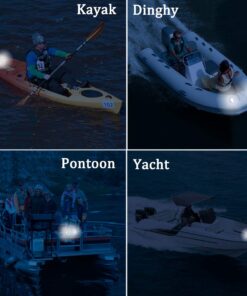 Botepon 2Pcs Boat Kayak Battery Navigation Lights Safety Lights Boat Bow Lights Stern Lights Bike Lights Pet Lights Night Running Lights with 3 Modes Lithium battery White 13 61ToRMm428L
