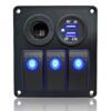 IZTOSS 3 Gang Rocker Switch Panel with Power Socket 3.1A Dual USB Wiring Kits and Decal Sticker Labels DC12V/24V for Marine Boat Car Rv Vehicles Truck Blue Led 3 Gang Blue LED 18 61TpPwQv6JL