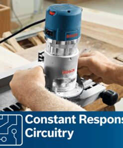 BOSCH 1617EVSPK Wood 12 Amp Router Tool Combo Kit - 2.25 Horsepower Plunge Router & Fixed Base with a Variable Speed 41 61Try1YgS5L