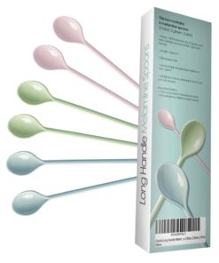 Gohh Long Handle Spoons 7.2 Inch: Latte Machiatto, Tall Iced Tea, Ice Cream Sundae, Coffee, Tea, Cocktail or Hot Chocolat Stirring Longdrink Spoons, Set of 6 Green, Blue, Pink 23 61Tsflxi9qL