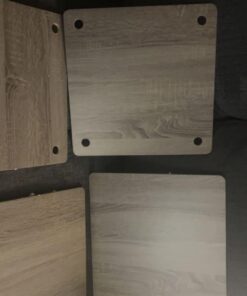 Furinno Simplistic Set of 2 End Table, French Oak Grey/Grey French Oak/Grey 2-Pack, Plastic Pole 15.6 x 15.6 39 61Tt yqGMxL