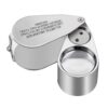 40X Full Metal Illuminated Jewelry Loop Magnifier, XYK Pocket Folding Magnifying Glass Jewelers Eye Loupe with LED(LED Currency Detecting/Jewelry Identifying) 1 4 61TuyH7e WL