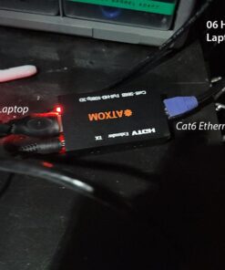 ATXOM HDMI Over Ethernet Extender, Over Cat 5e/6/7 LAN Cable, Up to 200Ft, Full HD 1080P @ 60HZ, EDID Copy, Dolby Digital/DTS Compatible, High Resolution Signal, Balun Transmitter and Receiver 56 61TyszxRJHL