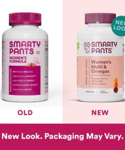Alternative view of SmartyPants Women's Formula Gummy Vitamins: Gluten Free, Multivitamin, CoQ10, Folate (Methylfolate), Vitamin K2, Vitamin D3, Biotin, B12, Omega 3 DHA/EPA Fish Oil, 180 count (30 Day Supply) Womens Multi 180 Count (Pack of 1)