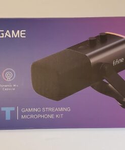 FIFINE Gaming XLR/USB Microphone Kit, Streaming Dynamic Mic Set for PC, Computer Mic for Vocal Podcast Recording Voiceover, with Headphones Jack, Gain Knob, Arm Stand-AmpliGame AM8T White 58 61U yhMsQRL 1