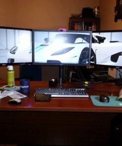 Mount-It! Triple Monitor Mount | 3 Monitor Desk Stand | Fits Three Computer Screens 19 20 21 22 23 24 Inches | C-Clamp Base | Heavy Duty Full Motion Tri Arms | VESA 75 100 Compatible up to 24 inches 54 61U zrSa2mL