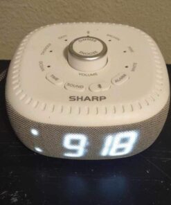 Sharp Sound Machine Alarm Clock with Bluetooth Speaker, 6 High Fidelity Sleep Soundtracks – Soothing Noise Machine for Baby, Adults, Home and Office – White LED 15 61U1Oeall2L