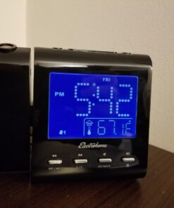 Magnasonic Projection Alarm Clock with AM/FM Radio, Battery Backup, Auto Time Set, Dual Alarm, Nap/Sleep Timer, Indoor Temperature/Date Display with Dimming & 3.5mm Audio Input - Black (EAAC601) 38 61U4vUOH3nL 2