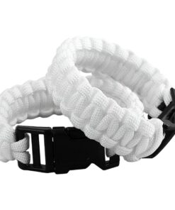 Nasogod Survival Paracord Bracelet Outdoor Wraps Emergency 350 Parachute Bracelet 9inch Pack of 2 #5-White