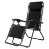 Caravan Sports Zero Gravity Outdoor Portable Folding Camping Lawn Deck Patio Pool Recliner Lounge Chair for Adults, Adjustable Headrest, Black