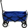 Mac Sports Heavy Duty Steel Frame Collapsible Folding 150 Pound Capacity Outdoor Camping Garden Utility Wagon Yard Cart, Blue Solid Blue 19 61U8iAi6jjL