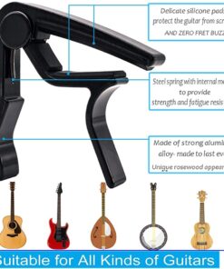 Guitar Capo for Acoustic Electric Guitar and Ukulele Aluminium alloy Capo Black Cpao 13 61U9IeBPKBS