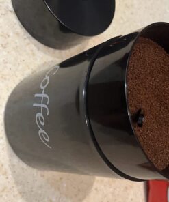 Coffeevac 1LB – Patented Airtight Container | Multi-use Vacuum Container Works as Smell Proof Containers for Ground Coffee and Coffee Bean Containers. Black with Logo 21 61UCRGJymGL