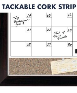 Quartet Whiteboard Calendar & Corkboard, Magnetic, White Board & Cork Bulletin Board Combo, 17" x 23", Wood Finish Frame (22476) 1 Board 31 61UFbj2YfKL