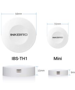 Inkbird Thermometer and Hygrometer Smart Sensor Data Logger with Waterproof External Probe Magnet Alert for Android and iOS Used for Food Storage Brewing Reptiles Instrument IBS-TH1. IBS-TH1+Probe. 30 61UGZG7ZDBL