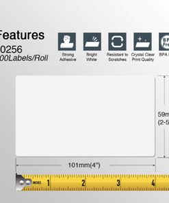 Alternative view of BETCKEY - Compatible DYMO 30256 (2-5/16" x 4") Shipping Labels, Strong Permanent Adhesive & Perforated, Compatible with DYMO Labelwriter 450, 4XL, Rollo & Zebra Desktop Printers [10 Rolls/3000 Labels] 10-rolls(3000 Labels)