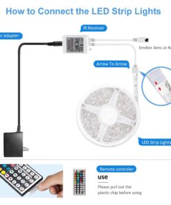 DAYBETTER Waterproof Led Strip Lights Kit 16.4ft RGB Color Changing Led Lights with Remote Controller for Bedroom Party Home Kicthen Room Decoration for Indoor Outdoor Use 16.4 ft 20 61UIAQaz8CL
