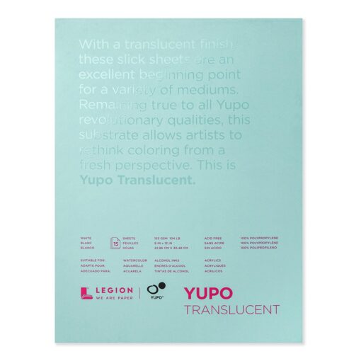 Legion Yupo Polypropylene Pad, 9 X 12 inches, 104lb, Translucent, 15 Sheets (L21-YPT153WH912) (35751983)