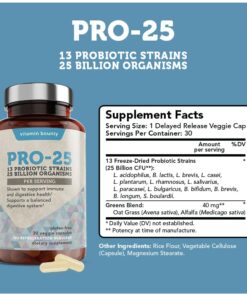 Vitamin Bounty Pro-Daily Probiotic - 13 Probiotic Strains, Gut Health, Digestive Health, Including Lactobacillus Acidophilus, Probiotic for Women and Men (Pro-25 Probiotics) Pro-25 Probiotics 24 61UPlkoSaXL