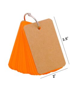 Koogel 300 Pieces 2.2 x 3.5 Inches Multicolor Kraft Paper Binder Ring Easy Flip Flash Card/Study Cards/Memo Scratch Pads/Bookmark/DIY Greeting/Index Card Stock/Note Card(50 Sheets per Set) 300 --multicolored 39 61UR5gPrjAL