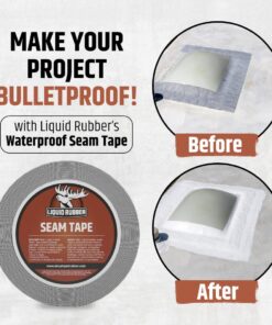 Liquid Rubber Peel and Stick Seam Tape - Fix Leaks, Repair and Restore Roof Joints and Tears, Bonds to EPDM, Metal, Tiles, Shingles, Wood, and Fiberglass Easy to Use, 2 Inch x 50 Foot Roll 2" x 50' 13 61US3kPYMhL