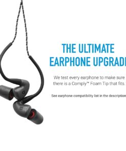 Comply Professional Noise Isolating Earphone Replacement Tips | for NuForce, ISOtunes PRO, Q-Jays, Etymotic Research, Westone, Shure & More |Size Large, 3 pairs,Black Black 15 61USDoPfMS