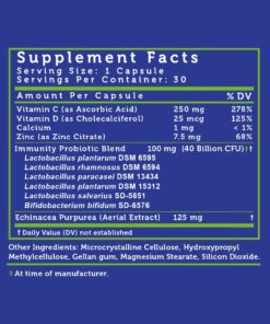 lovebug PROBIOTICS Immune Support Daily Probiotic for Men & Women, 40 Billion CFU & 6 Strains, Includes Vitamin C, Zinc & Echinacea, 30 Capsules, Vegan & Non-GMO 30 Count (Pack of 1) 12 61USQ TQ7XL