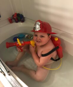 Prextex Fireman Backpack Water Guns for Kids w/Fire Hat | Water Toys Big Water Gun | Super Fast Squirt Water Blaster| All Ages Kids & Adults | Play Range Water Gun for Pool Party Favors Includes fireman hat 34 61USoHkoFUL 1