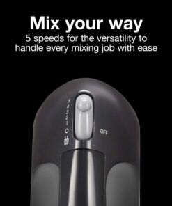 Alternative view of Proctor Silex Easy Mix 5-Speed Electric Hand Mixer with Bowl Rest, Compact and Lightweight, 100 Watts of Peak Power, Black