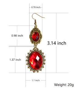 Alternative view of RareLove Lolita Red Rhinestone Teardrop Chandelier Dangle Earrings red teardrop