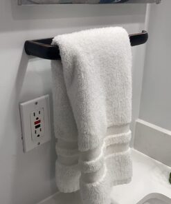 ELLO&ALLO Oil Rubbed Bronze Towel Bars for Bathroom Accessories Wall Mounted Towel Holder, Rust Protection 12.4"x4.2"x2.1" 28 61UVx6wlvCL