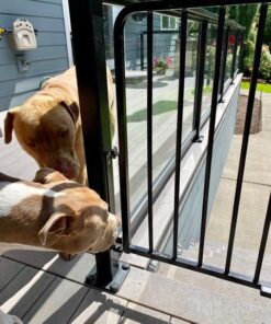 Cardinal Gates SS30OD Outdoor Baby Gate for Stairs - Adjustable Outdoor Dog Gate - Aluminum Safety Gate for Kids & Pets - Can be Installed at Angles - 27 to 42.5 Inches Wide - Black 33 61UW92iugbL