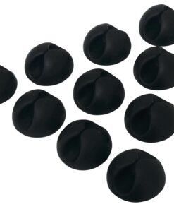 ROK Hardware Multipurpose Silicone Cable Clip Grip Wire Cord Type USB Desk Wall Desktop Organizer Charger Holder (20 Pack, Black) 20 Pack 26 61UZ5qq39AL