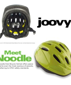 Joovy Noodle Bike Helmet for Toddlers and Kids Aged 1-9 with Adjustable-Fit Sizing Dial, Sun Visor, Pinch Guard on Chin Strap, and 14 Vents to Keep Little Ones Cool (Small, Greenie) Small 20 61UZuK09GL