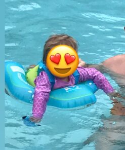 Free Swimming Baby Inflatable Baby Swim Float with Sun Canopy Size Improved Infant Pool Floaties Swimming Pool Toys for The Age of 3-72 Months(Blue, L) Blue Large 26 61UbTZbHgeL