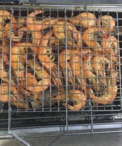 AIGMM Portable Stainless Steel BBQ Barbecue Grilling Basket for Fish ,Vegetables , Steak ,Shrimp, Chops and Many Other Food .Great and Useful BBQ Tool. Deep 39 61UbVNNb6OL