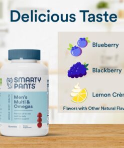 SmartyPants Multivitamin for Men, Gummies: Omega 3 Fish Oil (EPA/DHA), Methylfolate, CoQ10, Vitamin D3, C, Vitamin B12, B6, Vitamin A, K & Zinc for Immune Support, 180 Gummies (30 Day Supply) 29 61Ufxf0Z5nL 2