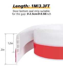 SUNMON Silicone Door Draft Stopper – 39 inches Door Seal Strip for Under Door Seal Gap Interior & Exterior Doors Weather Stripping Soundproof (White) White 10 61Ug5EJe1qL