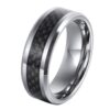 L-Ring 8MM Tungsten Carbide Ring with Fiber Inlay and Polished Beveled Edges Finish, Size 7-14 6 6 61Uh F51HYL