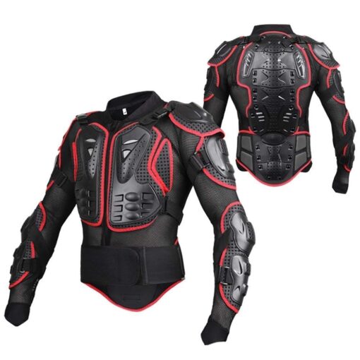 OHMOTOR Motorcycle Body Protective Jacket Armor Men, Motocross Riding Protective Gear,ATV Dirt Bike Chest Spine Protector 3X-Large-4X-Large Red