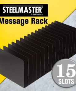 MMF Industries STEELMASTER Desk File Organizer | 15 Compartments | Scratch & Chip-Resistant Finish | Durable Steel Construction | Vertical File Organizer 15.19" L x 5.87" W X 5.5" H Black 9 61UiDernz4L