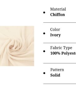 Chiffon Fabric - Lightweight - 60"W - Perfect for Venue Decorations & Apparel - 10 Yards (Ivory) 10 Yard Ivory 9 61UmBwxmOvL