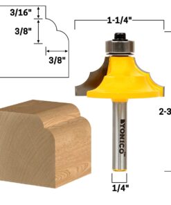 YONICO Router Bits Edge Forming Double Roundover 1/2-Inch 1/4-Inch Shank 13130q 3/8" Cutting Depth - 1/4" Shank 4 61Unwt6C2eL